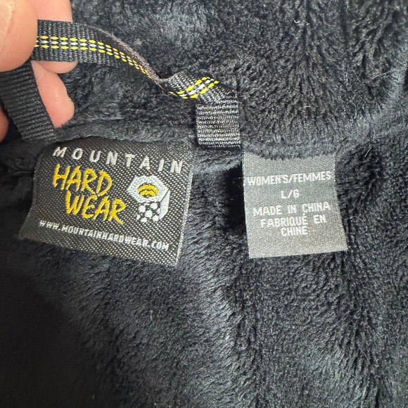 Mountain Hardwear Womens Black Full Zip Fleece Jacket Outdoor L Mock Neck Hiking - Picture 10 of 13